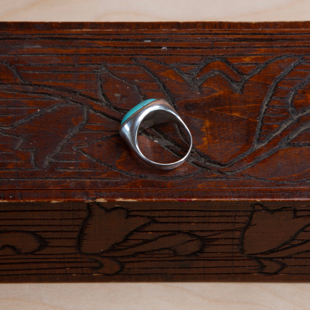 Turquoise in silver ring