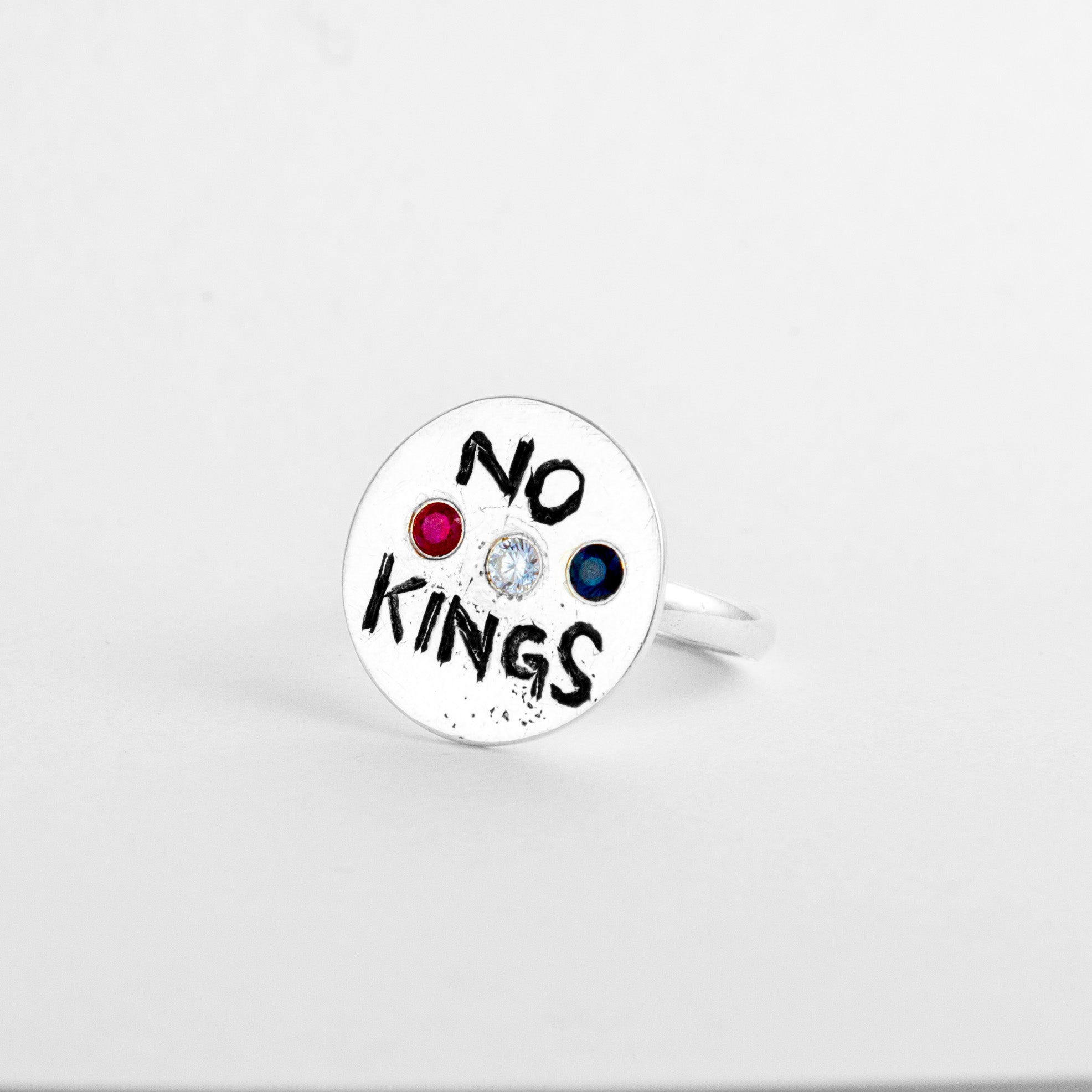 Red, white and blue No Kings ring