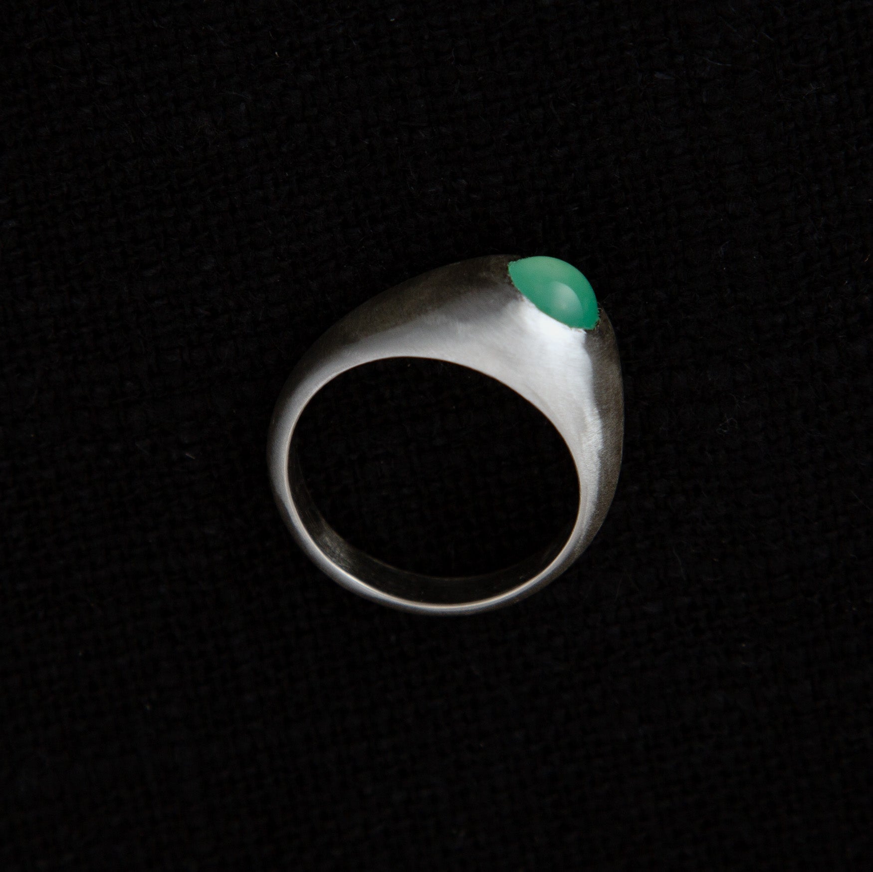 Chrysoprase in Silver Dome