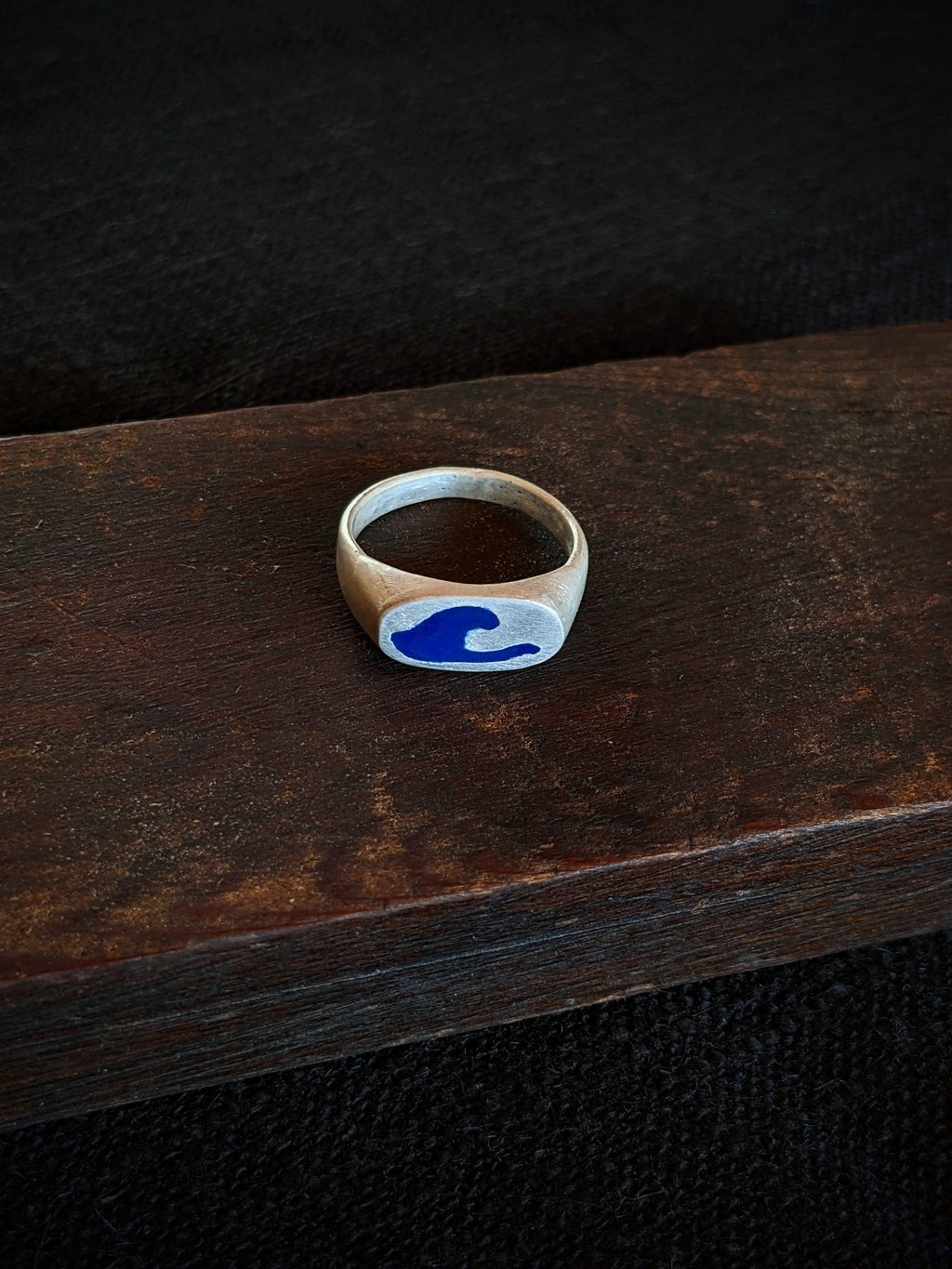 Champleve Wave Signet Ring