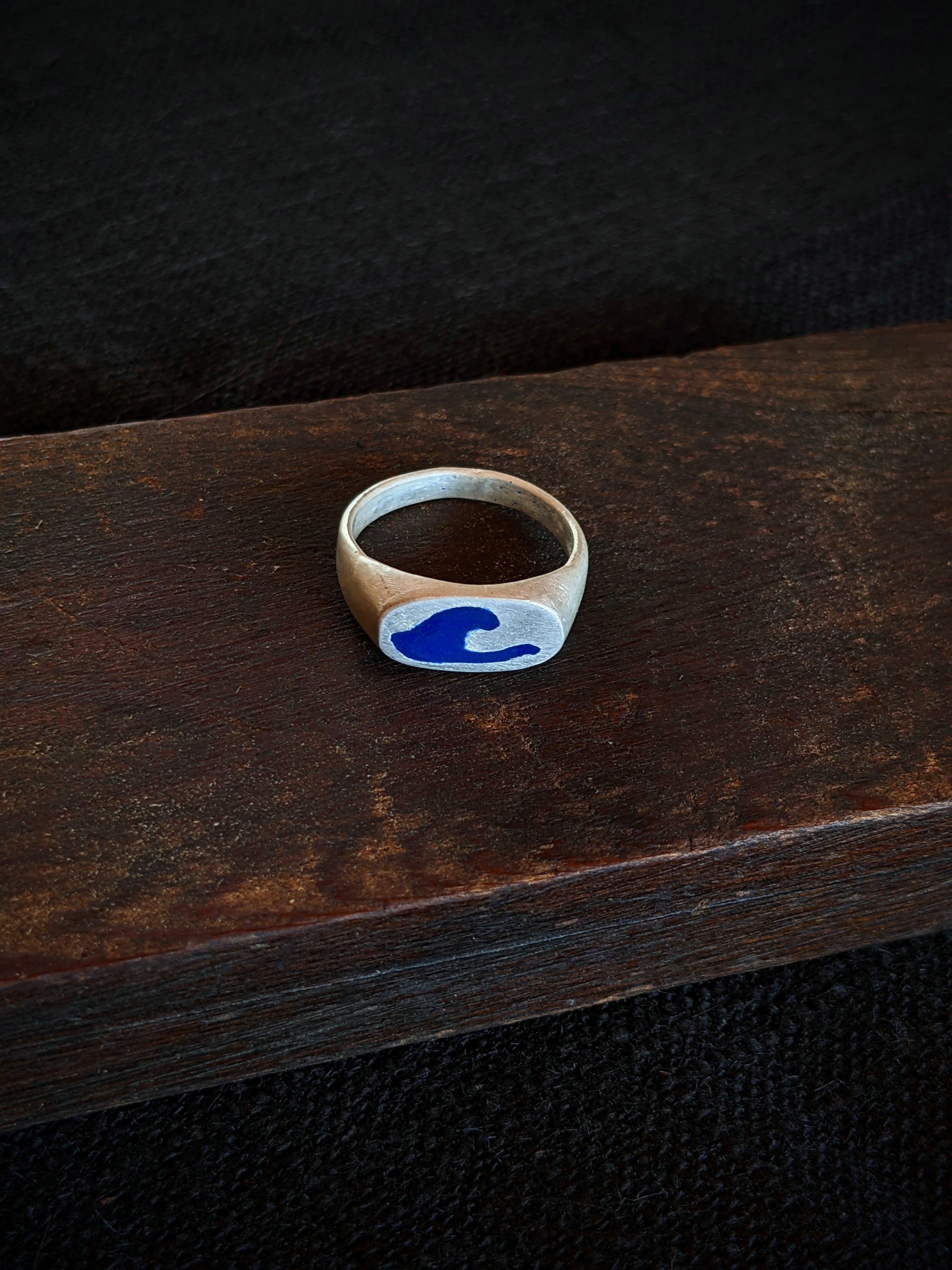 Champleve Wave Signet Ring