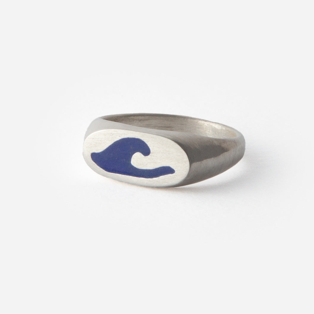 Champleve Wave Signet Ring